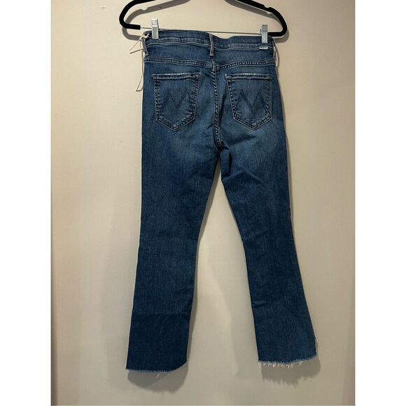 Mother Women's Blue The Insider High Rise Crop Step Fray Bootcut Jeans 27 NWOT - Picture 9 of 12